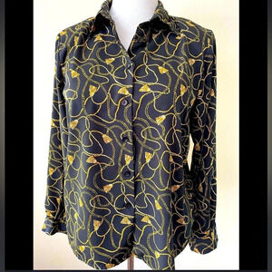 3/25 promo!! Liz Baker Vintage 90s gold tassel blouse